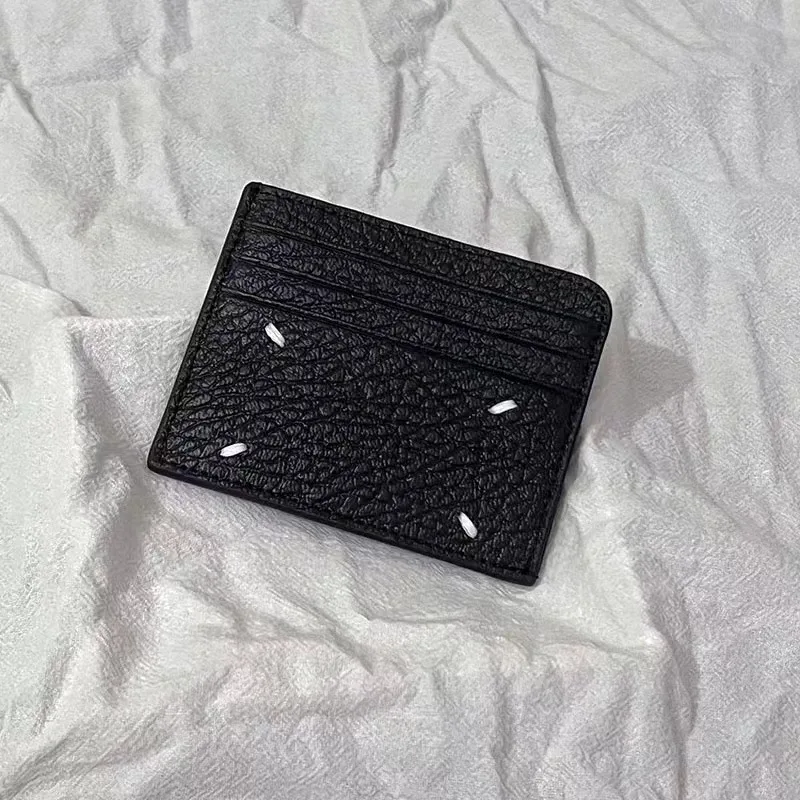 Margiela Coin Purse Men Women 22SS Luxury MM6 Genuine Cow Leather Multi Card Slot Simple Logo Fashion Wallet Business