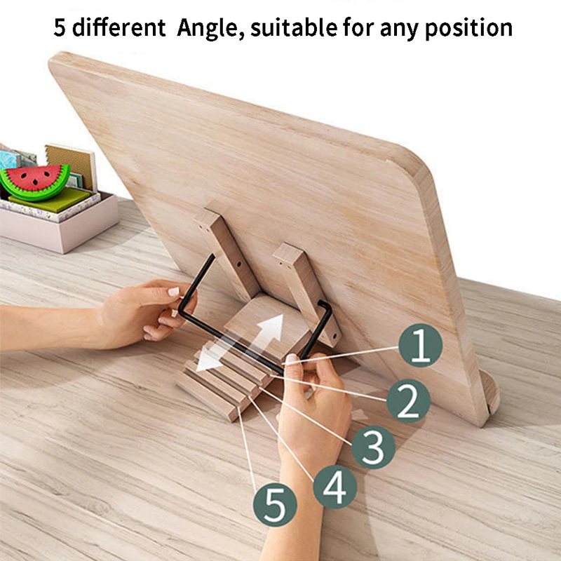 Adjustable Wood Reading Rest Tablet Book Holder Foldable Cook Home Study Room desk organizer | Канцтовары для офиса и дома