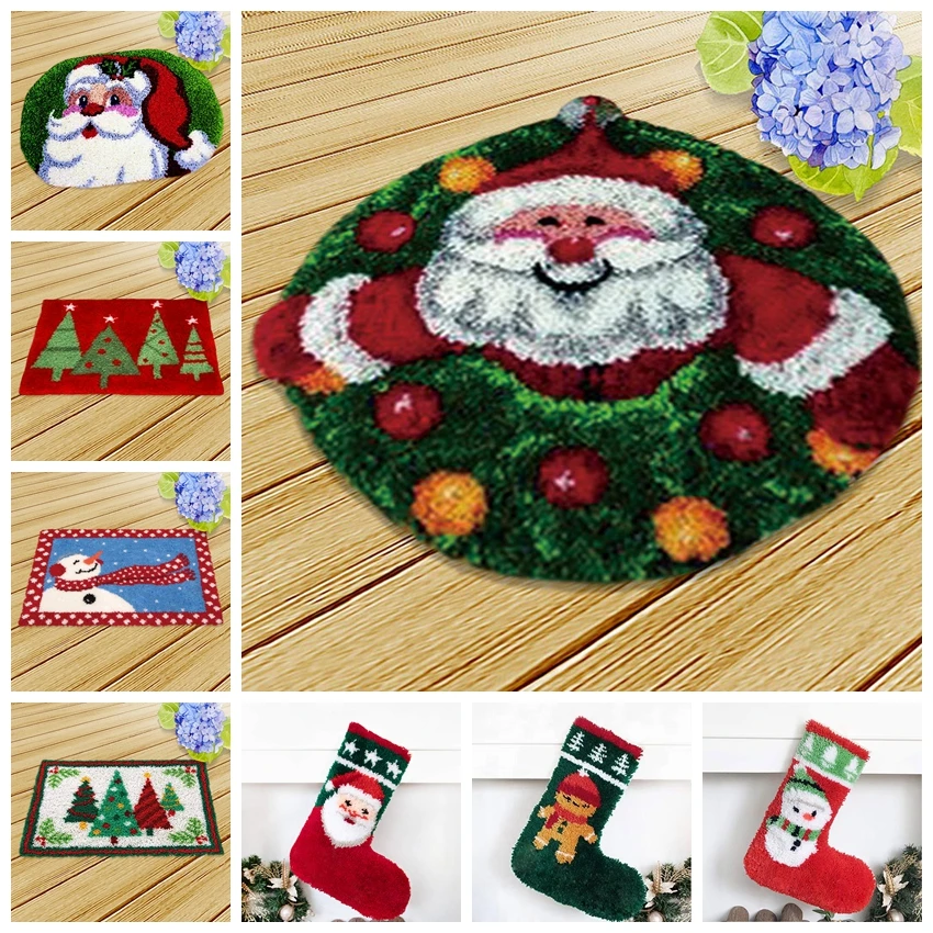 

Набор для рукоделия в рождественском стиле, Набор для вышивания ковровых покрытий, Набор для вышивки ковровых покрытий с крючком-защелкой, ...