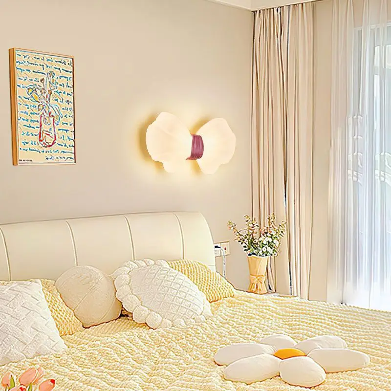 Настенный светильник в скандинавском стиле с бантом лампа для спальни