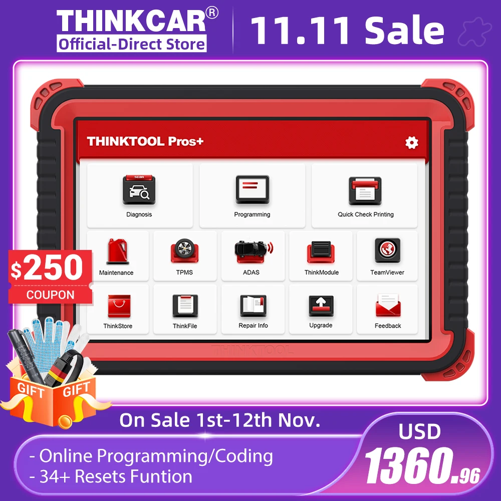 

Thinkcar Thinktool Pros+ OBD2 Scanner Professional Automotivo Car Diagnostic Tool Online Programmer TPMS Code Reader ECU Coding