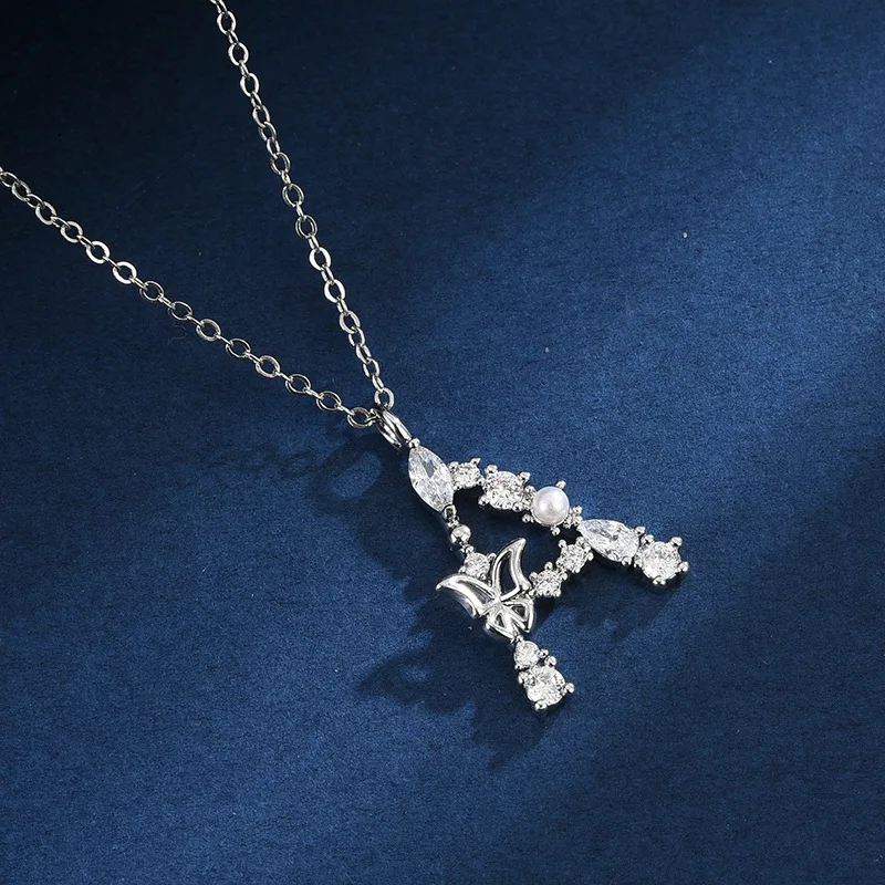 Цепочка из серебра 925 пробы с кулоном в виде буквы M и F |