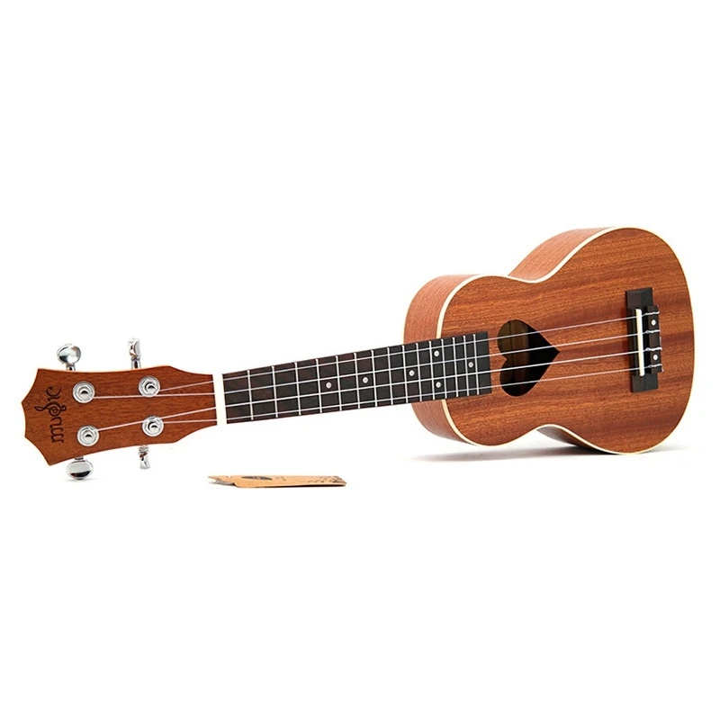

21Inch Ukulele Soprano Four-Strings Hawaii Mini Guitar Ukulele Acoustic Guitar Heart Pattern For Beginners Adult Starter