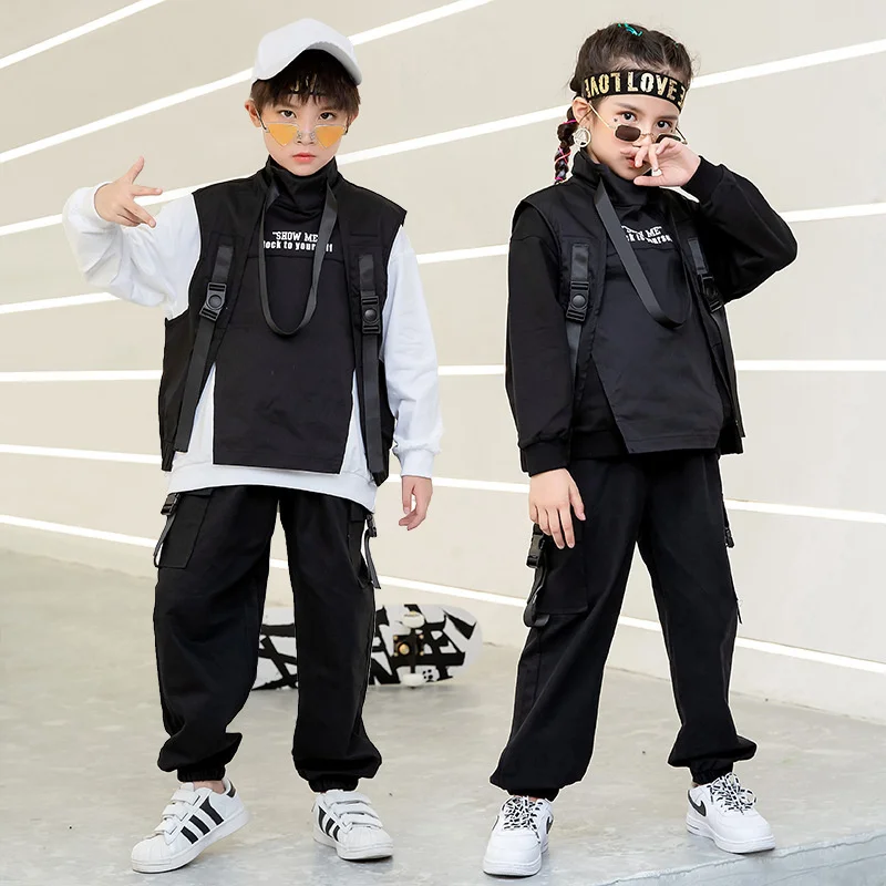 

Children's Trendy Brand Functional Vest Suit Girls' Hip Hop Trendy Clothes Boys' Hip Hop Performance Clothes Children's Fashion