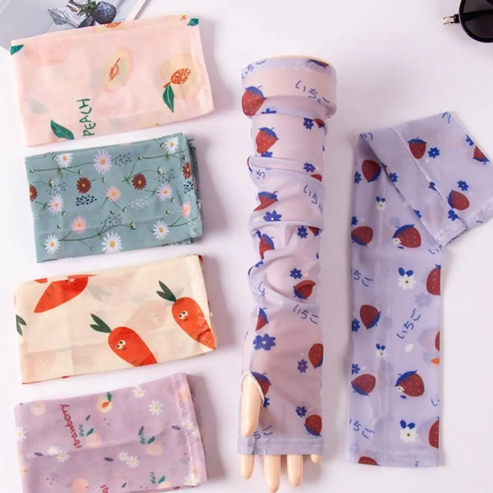 

Рукава для защиты от солнца, без пальцев, с принтом