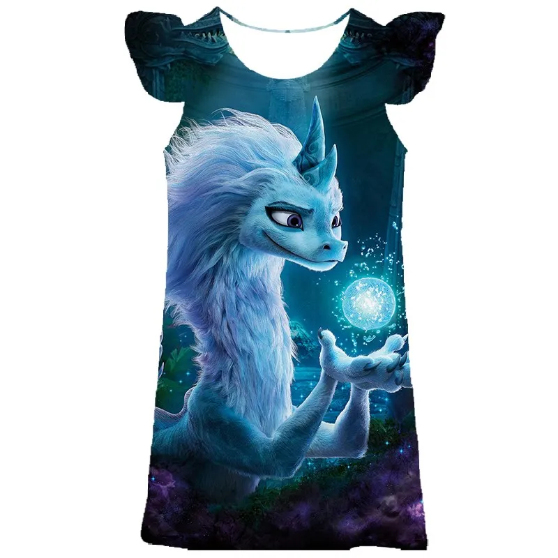

Disney Raya and The Last Dragon 3D Print Girls Dress Cartoon Movie Kumandra Raya Princess Dresses Children's Costum Cosplay