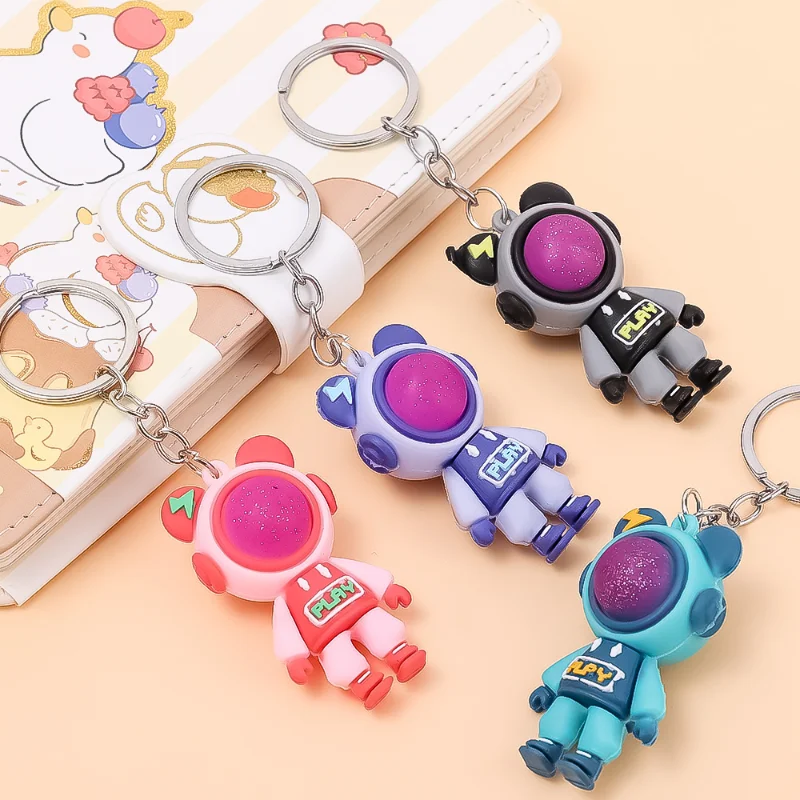 

Lightning Bear Pendant Knitting Rope Backpack Decoration Car Keychain Accessories Car Styling Decor