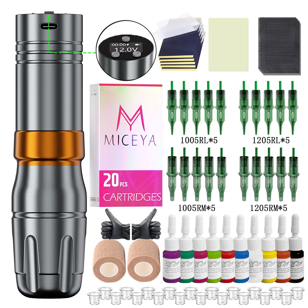 Профессиональный беспроводной комплект тату-машины полный набор ручек для