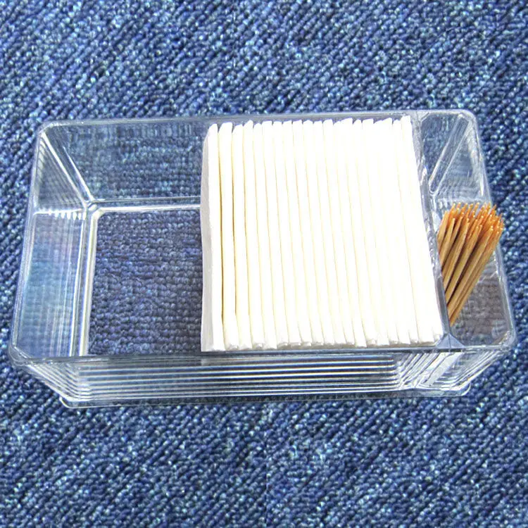 

Napkin Toothpick Holder Tissue Box Case Paper Serviette Picktooth Dispenser Caddy Clear Acrylic Organiser for Dining Table