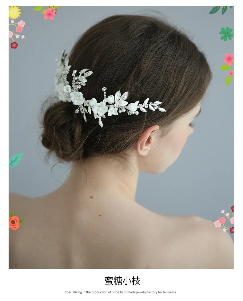 

Bridal Hair Accessories Ceramic Flower Wedding Accessories