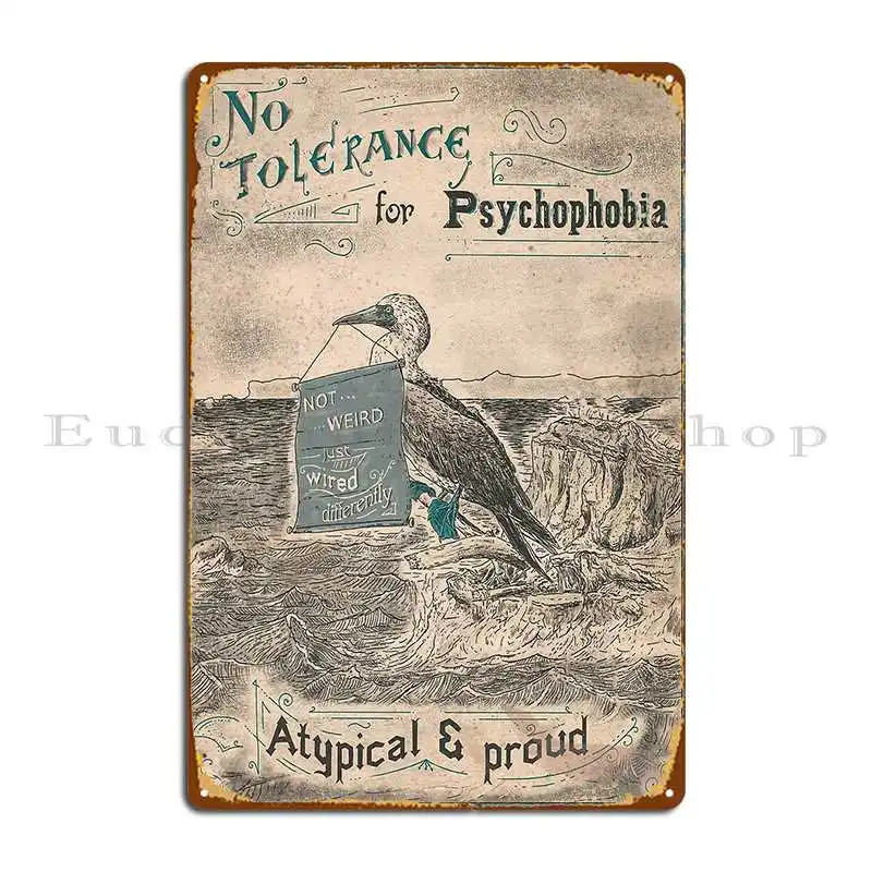 Металлическая табличка без терпения для психофобии нейроразнообразие таблички