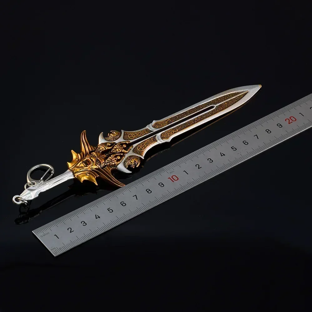 Фото 22 см модель оружия God Of War Kratos Blade Of Olympus Zeus, брелок из сплава, игрушка, катана, брелоки, коллекционные подарки для мальчиков, украшения №3