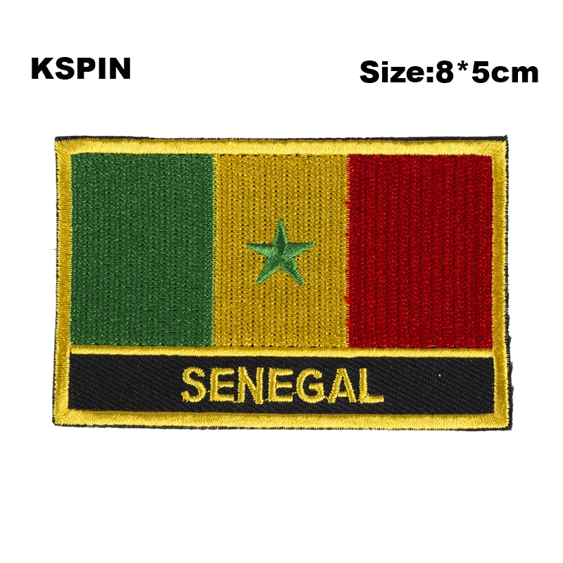 

Senegal Flag Embroidery Patches Iron on Saw on Transfer patches Sewing Applications for Clothes in Home&Garden