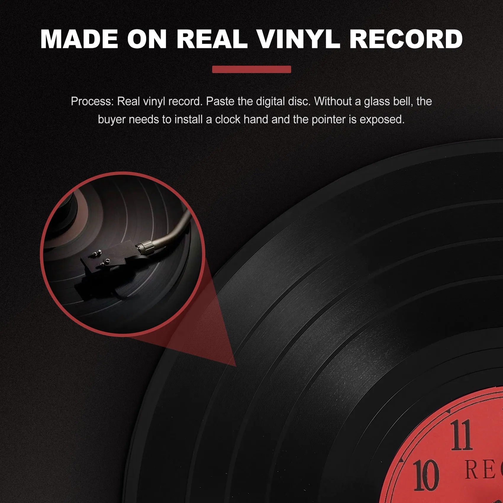 Европейские ретро ностальгические ультра-тихие часы с виниловой пластиной