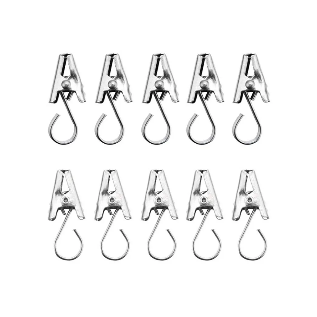 

100 Pieces Home Office Curtain Clips Assortment Bedroom Photos Pictures Drape Holder Stainless Steel Hook Clamps Accessories
