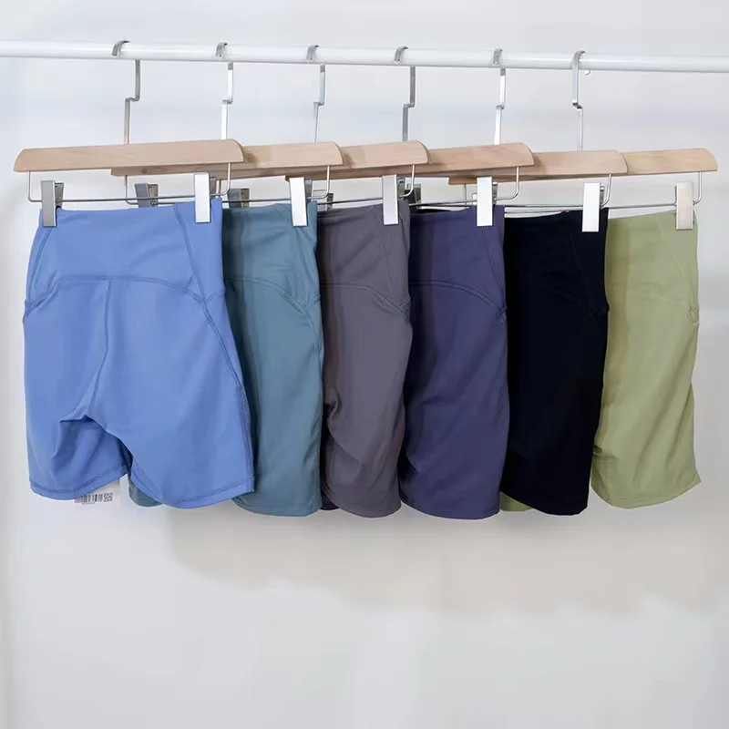 Lulu Shorts for Women Trend Gym Workout Clothing Woman Sport Tights Summer Running Fitness Workout Yoga Shorts Biker Shorts