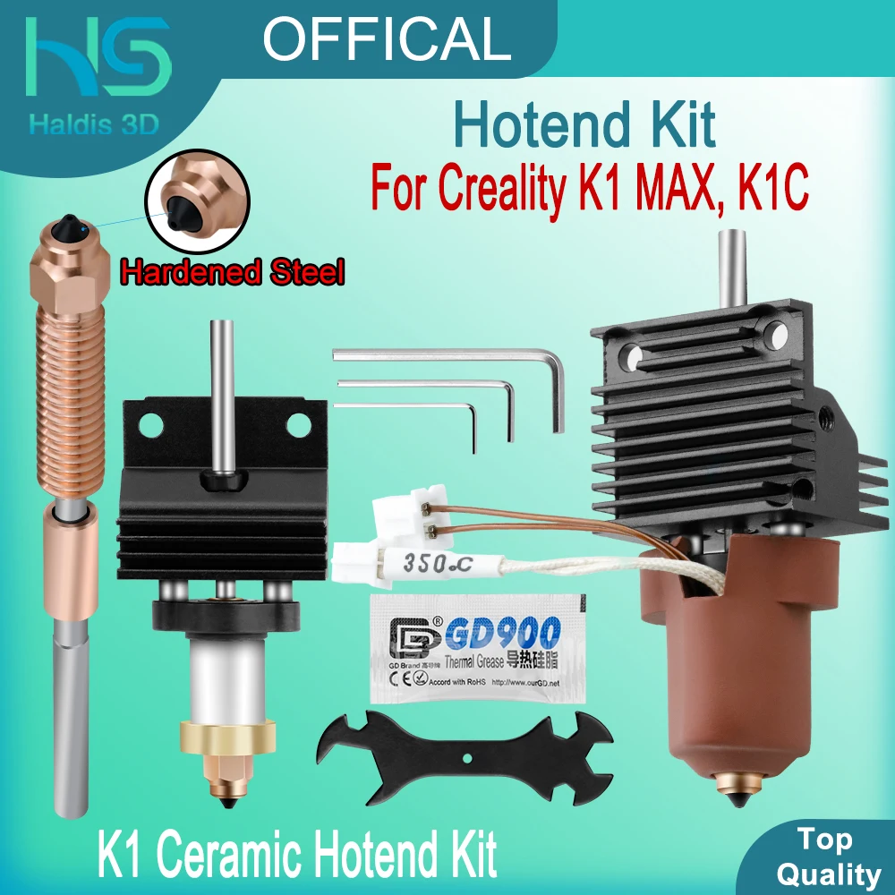 Фото Обновленный комплект Hotend для Creality K1C/K1 Max, цельная насадка для быстрой замены, керамический нагревательный блок, детали для 3D-принтера с высоким расходом №1