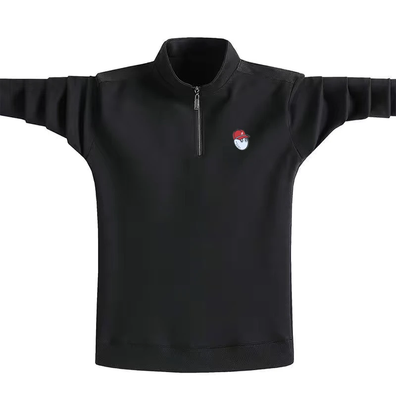

Malbon Golf Men's Golf Shirt Fashion Half Zip Tee 2022 Autumn Golf Shirt Men's Versatile Sports Tee Golf Stand Collar Men's Wear