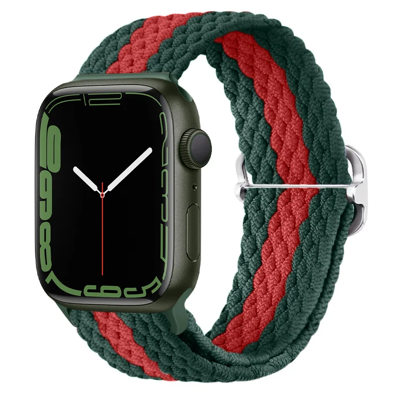 Nylon Strap For Apple Watch 8 7 Band 45mm 41mm Adjustable Woven Wristband 44mm 40mm 42mm Smartwatch Band for Iwatch 6 5 3 2 SE
