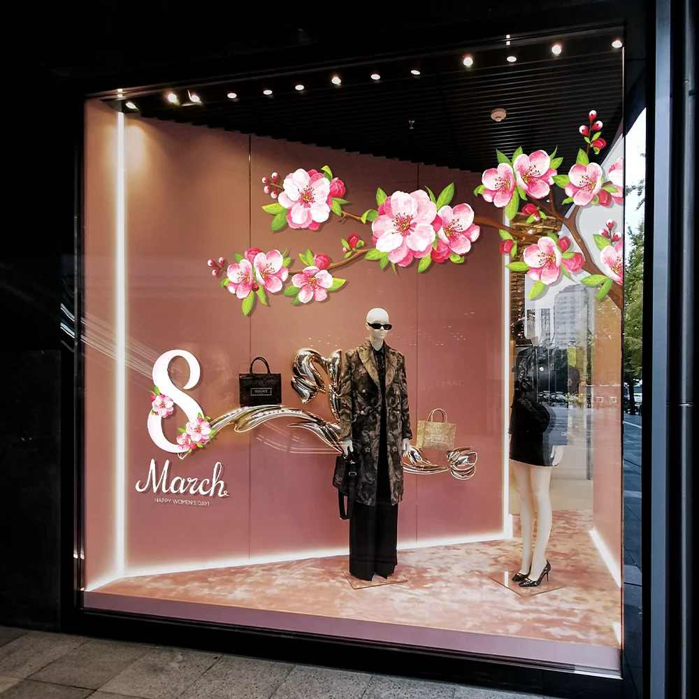 QiAds на заказ весеннее украшение для магазина с цветком персика 38 женский день