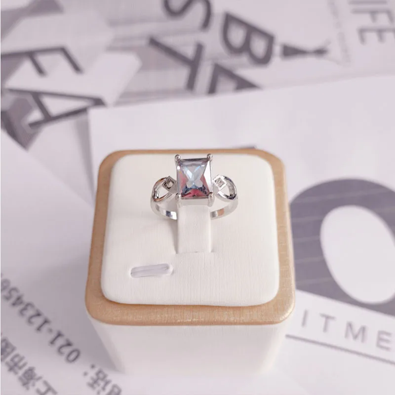 

2022 милые женские кольца, корейская мода, Женское кольцо с квадратным цирконием, обручальное кольцо, кольца