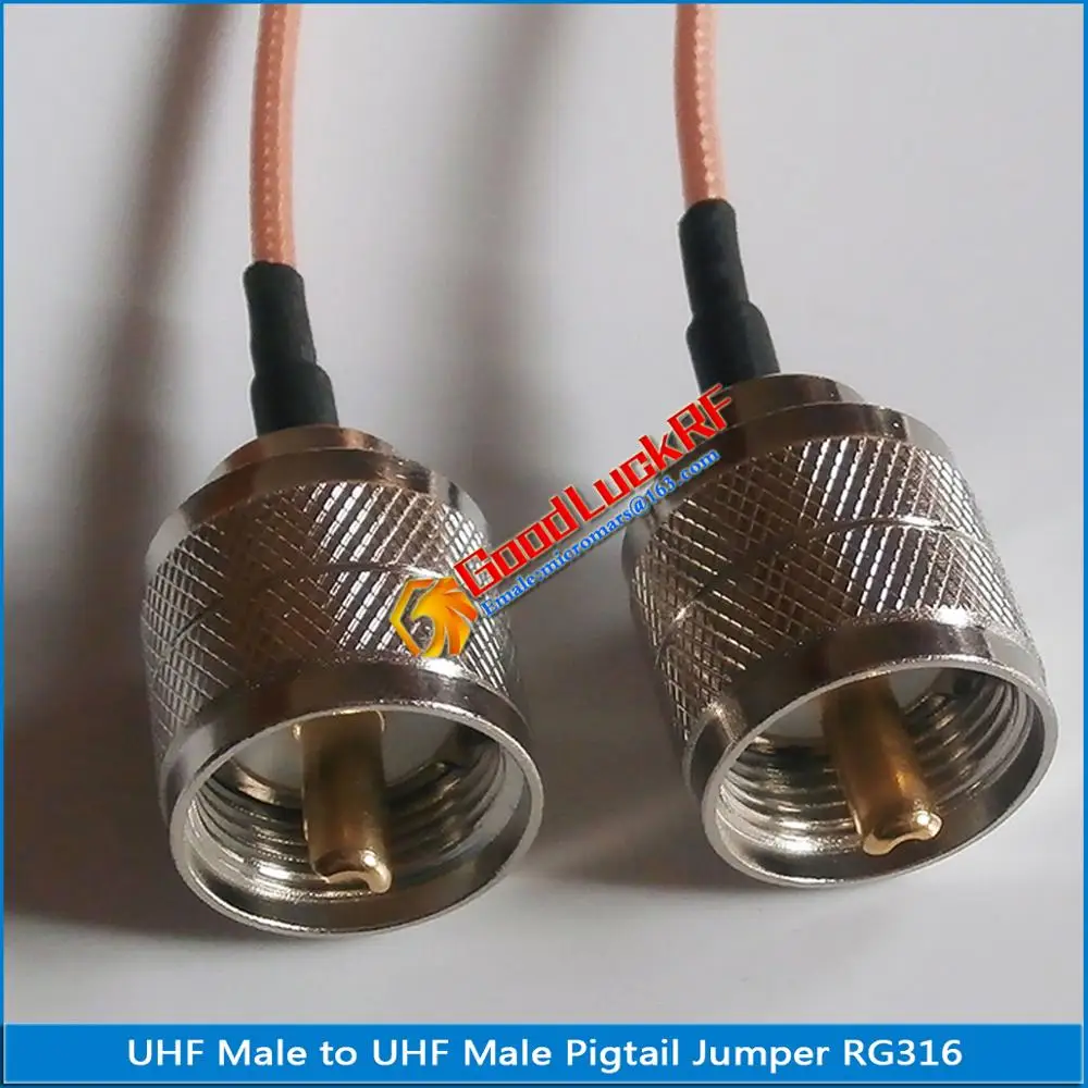 

1X Pcs 2 Dual UHF Male High-Quality UHF Male To UHF Male Plug RF Connector Pigtail Jumper RG316 Cable Low Loss 50 Ohm