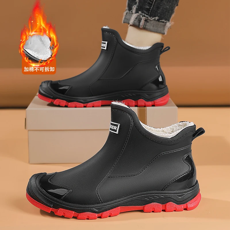 COZOK/мужские непромокаемые нескользящие короткие ботинки непромокаемая обувь