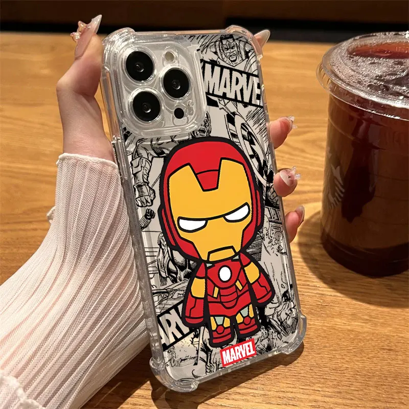 Прозрачный противоударный чехол Marvel Ironman Deadpool для iPhone 17, 16, 15, 14, 13, 12, 11 Pro Max, 16e, 17e, Air, 13, 15 Plus, XS, XR, 7 (art.: 3920da2f5cf4b) - 3920da2f5cf4b
