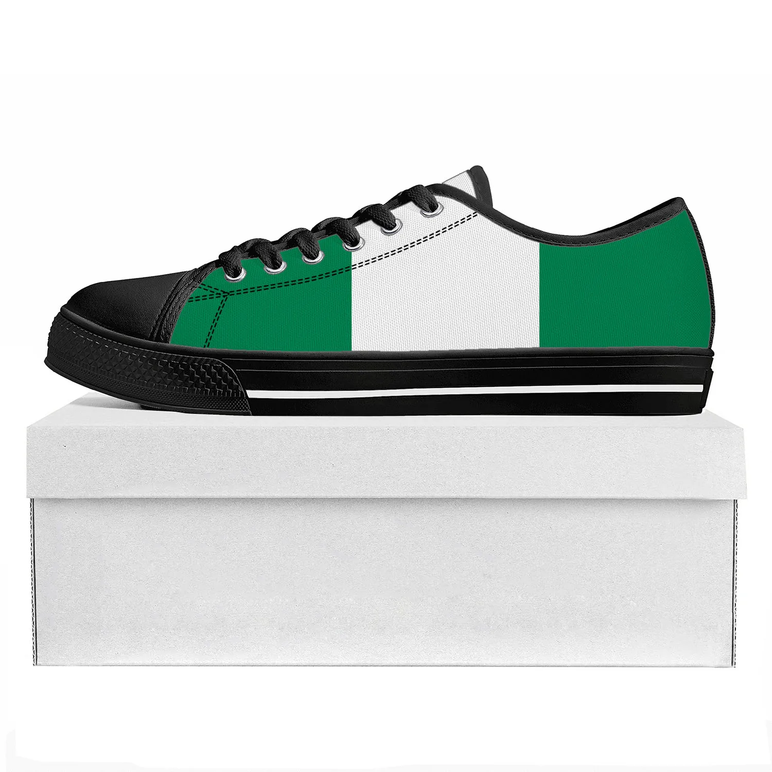 

Кеды мужские/женские из текстиля под заказ, низкие кроссовки с Нигерийским флагом, повседневная обувь для пары, для подростков