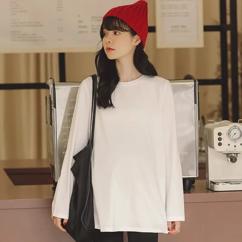 

Spring 2022 latest maternity top solid color maternity wear