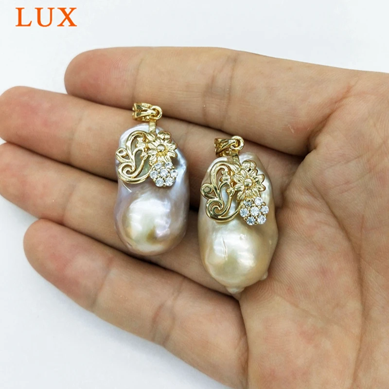 Женское Ожерелье с крупным жемчужным огненным шариком подвеска большим