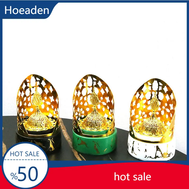 

New Arabian Creative Incense Burner Electroplating Golden Muslim Aromatherapy Stove Set Home Decoration Ornaments Censer