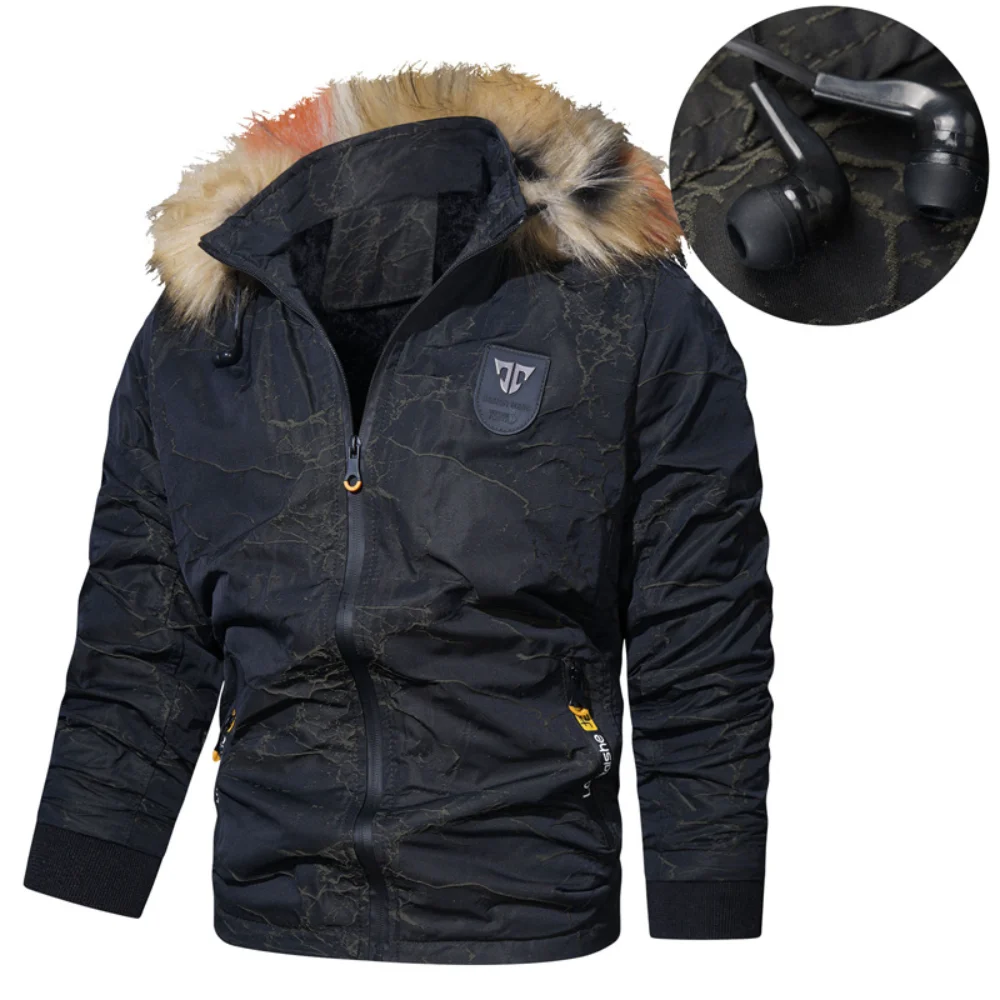 

2022 autumn and winter new warm hooded parka men's windproof men's jacket