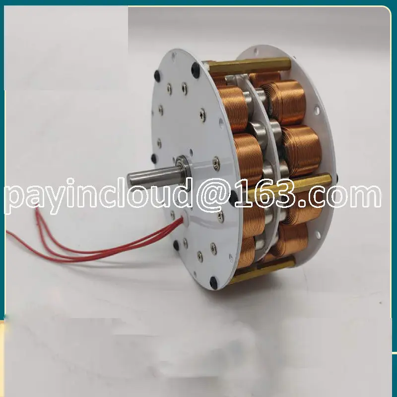 

High-power disc generator with iron core, ultra-low speed, high efficiency, and strong magnetic three-phase AC power generation