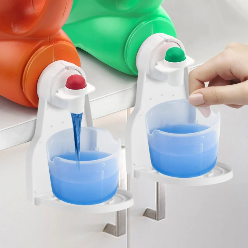 

2PCS Laundry Detergent Holder Soap Dispenser Prevents Spills Liquid Container Organizer Laundry Detergent Cup Holder Estantes