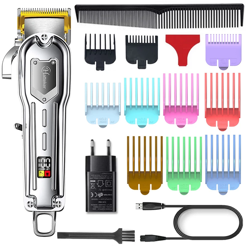 

All Metal Men‘s Professional Hair Clipper Electric LED Rechargeable Hair Trimmer Electric Hair Cutter Machine Fading Blending
