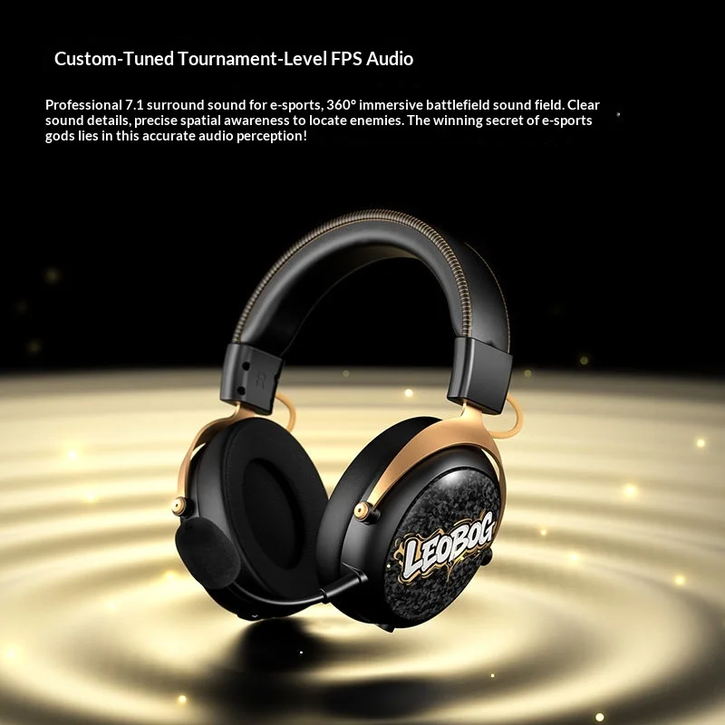 Фото Беспроводная игровая гарнитура LEOBOG AX5 2.4G Bluetooth 7.1 с микрофоном с шумоподавлением AI и звуковой картой C-media для ПК и киберспортивных геймеров №5