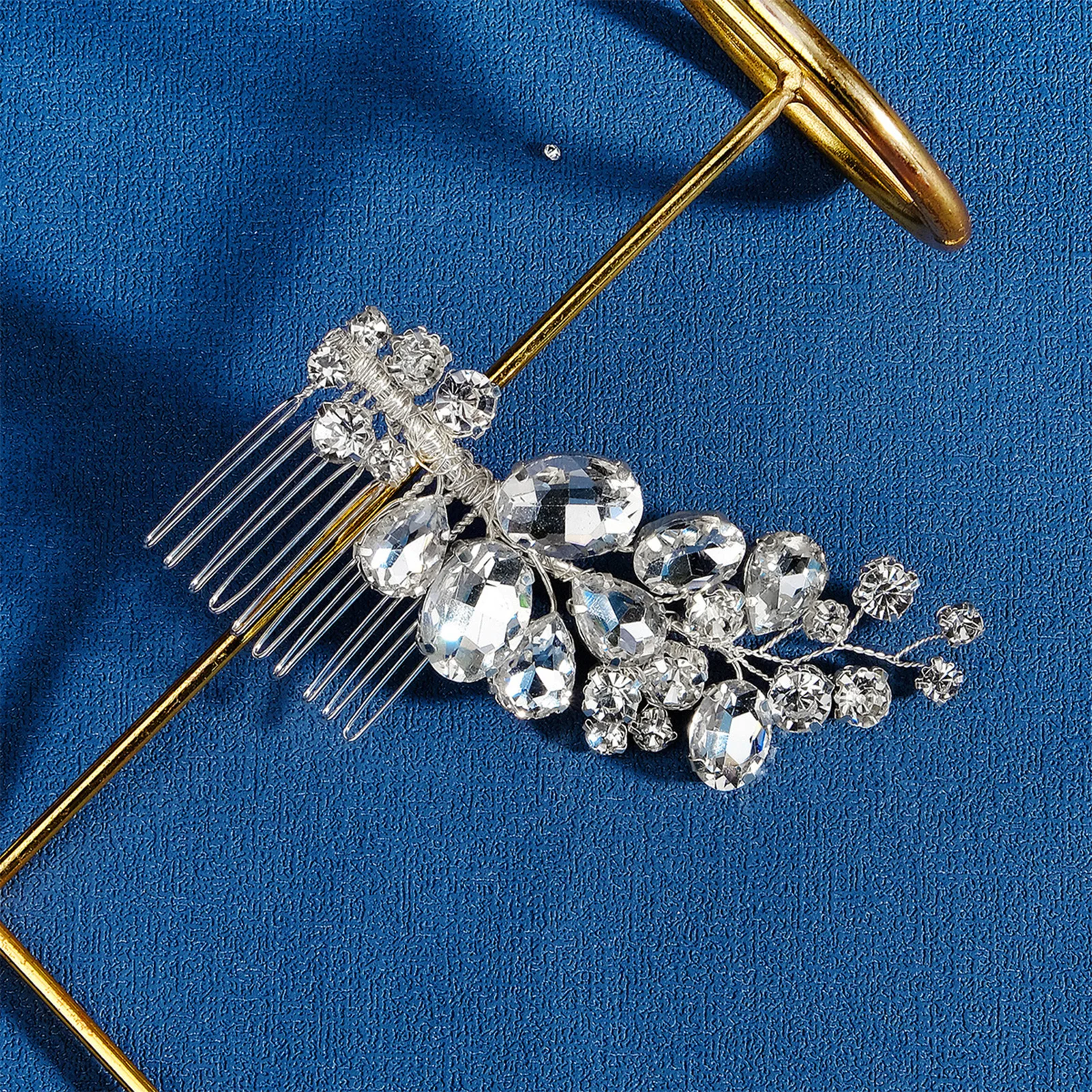 

Шпилька для волос серебристого цвета, боковая расческа, свадебные аксессуары для волос для женщин, Шпилька для волос из металлического сплава, модные свадебные тиары, украшения для волос