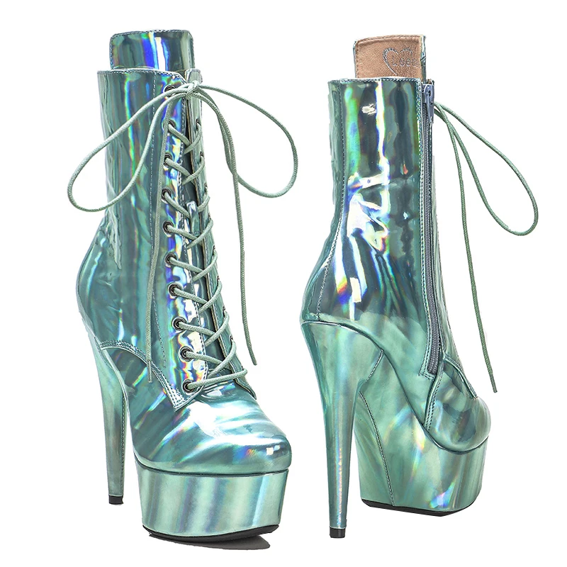 Leecabe 15CM/6Inch  Shinny  PU Upper lady's Platform party High Heels  Pole Dance shoes