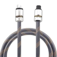 high quality 12awg power cable audiophile rhodium plated us eu ac hifi power cable cord c13 mains supply cord