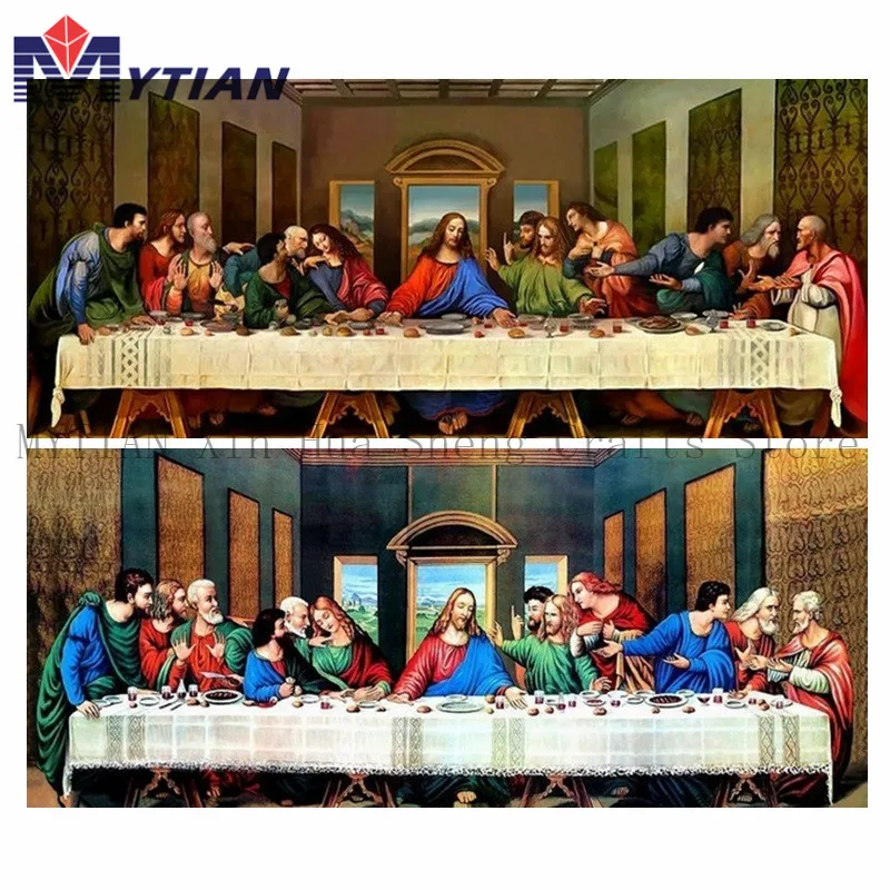 

Full Diamond Embroidery Catholicism Famous Da Vinci The Last Supper Diamond Painting Christian Living Room Painting Cross stitch