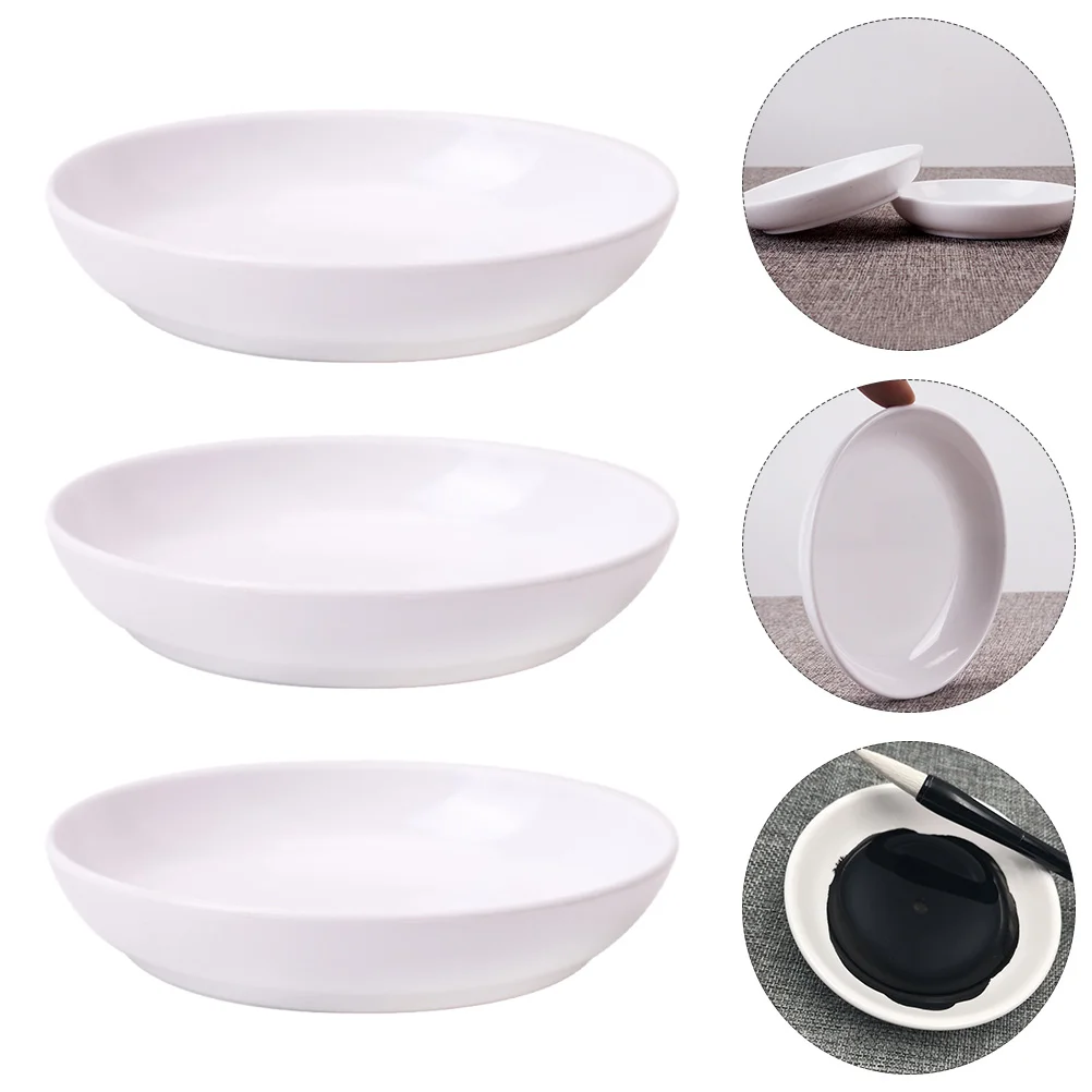 

5pcs Ink Brush Calligraphy Tray Plate Pan Ink Plate for Office Home