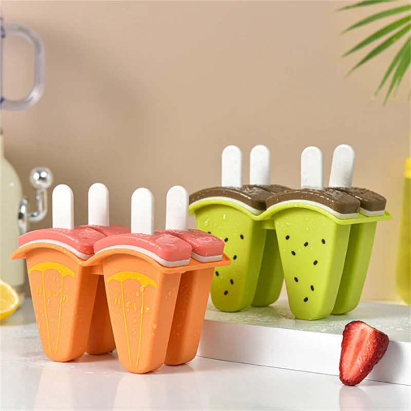 

Ice Cream Mold With Cover Watermelon Shape Mold DIY Homemade Ice Popsicle Mould Frozen Juice Milk Kitchen Ice Cream Make Tools