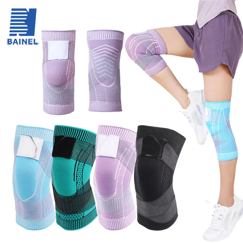 

1 PCS Compression Knee Pads Support Sleeve Protector Elastic Kneepad Brace Spring Support Volleyball Running Silicone Pad