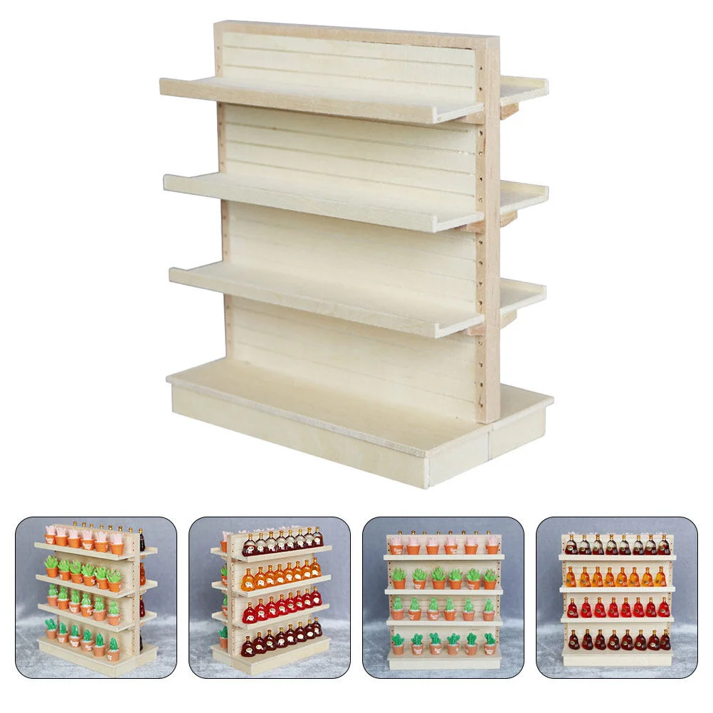 

Wooden Shelf Model Decorative Mini Shelf Supermarket Shelf Model for Decor
