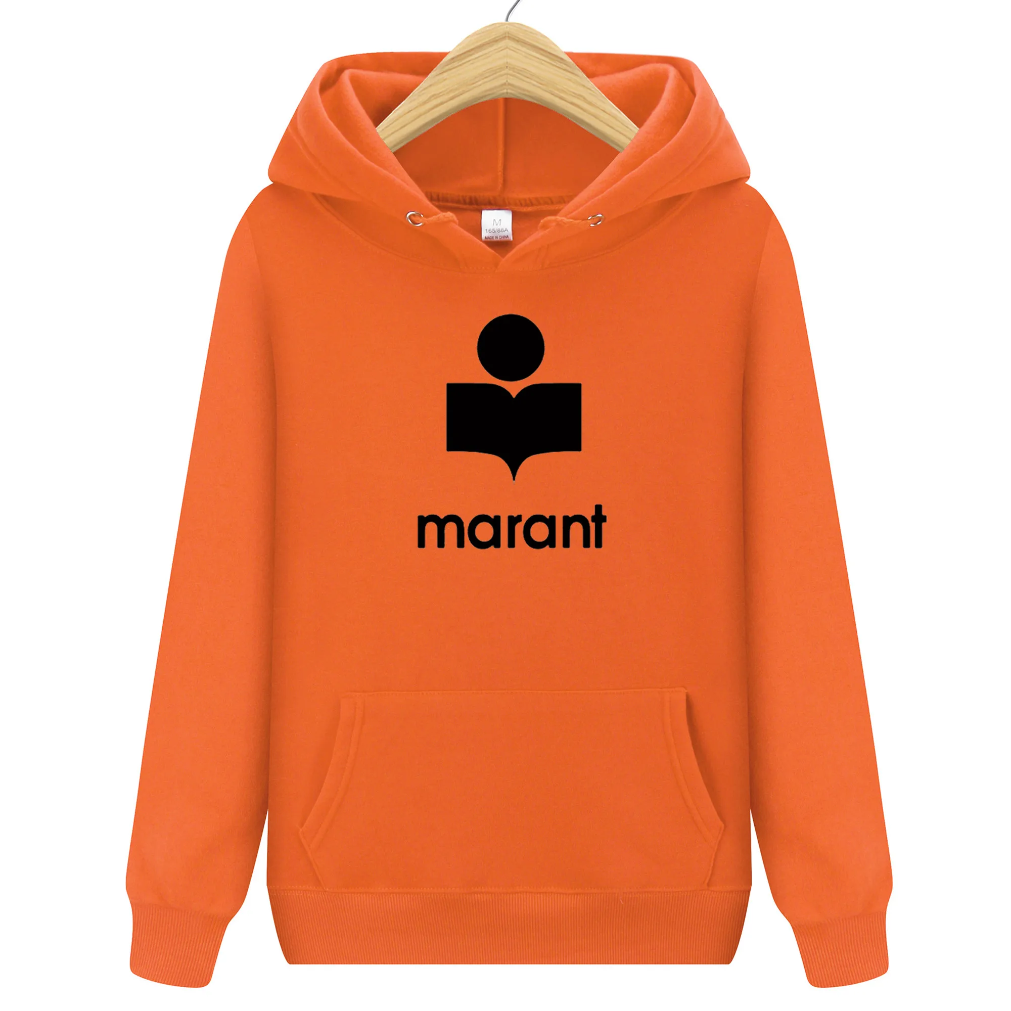 

Рубашка с капюшоном для мужчин и женщин, флисовая с длинным рукавом и принтом логотипа спереди, в стиле хип-хоп, модная индивидуальная уличн...