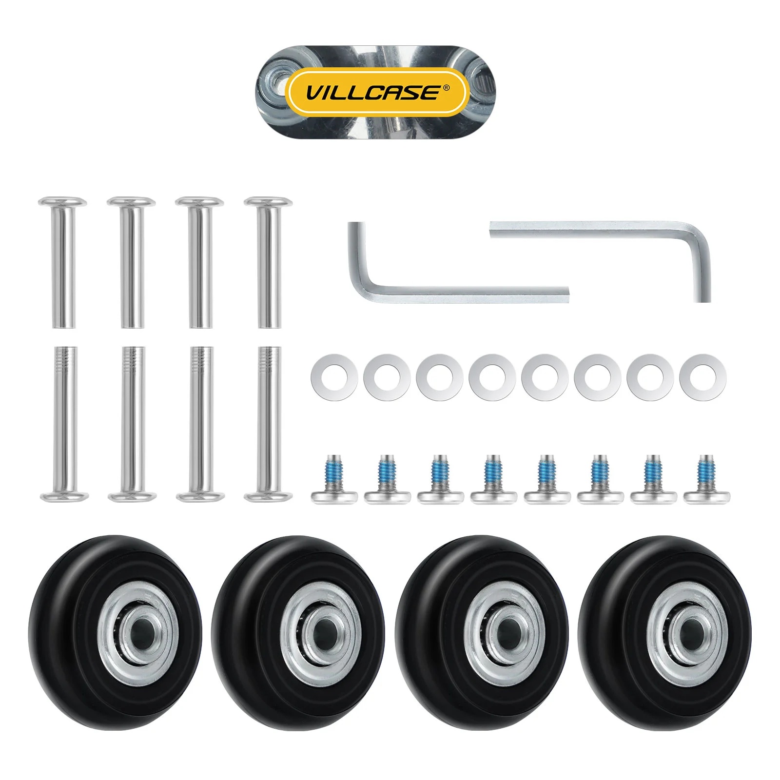 

30 Pcs Trolley Case Casters Swivel Rubber Wheels Luggage Replacement Kit Suitcase Travel
