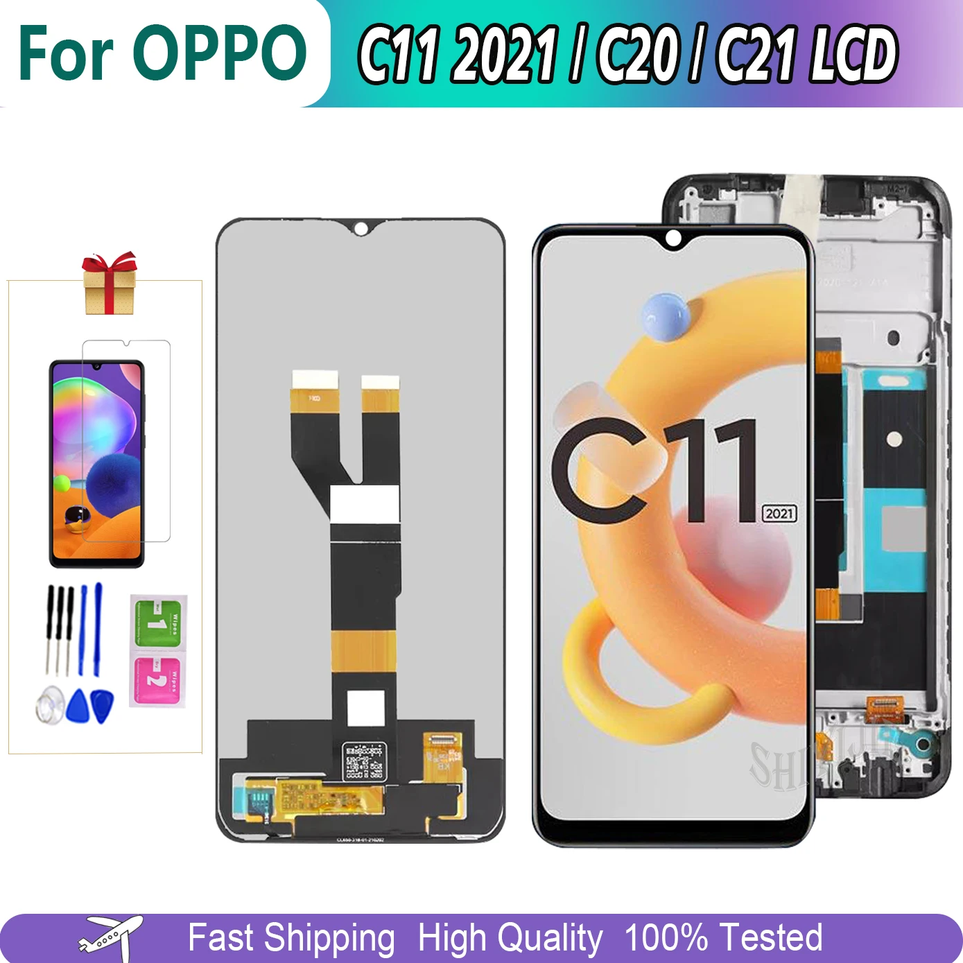 Оригинальный ЖК-дисплей для Oppo Realme C11 2021 RMX3231 RealmeC11, сенсорный экран для Realme C11 RMX2185, сменный дисплей для ремонта