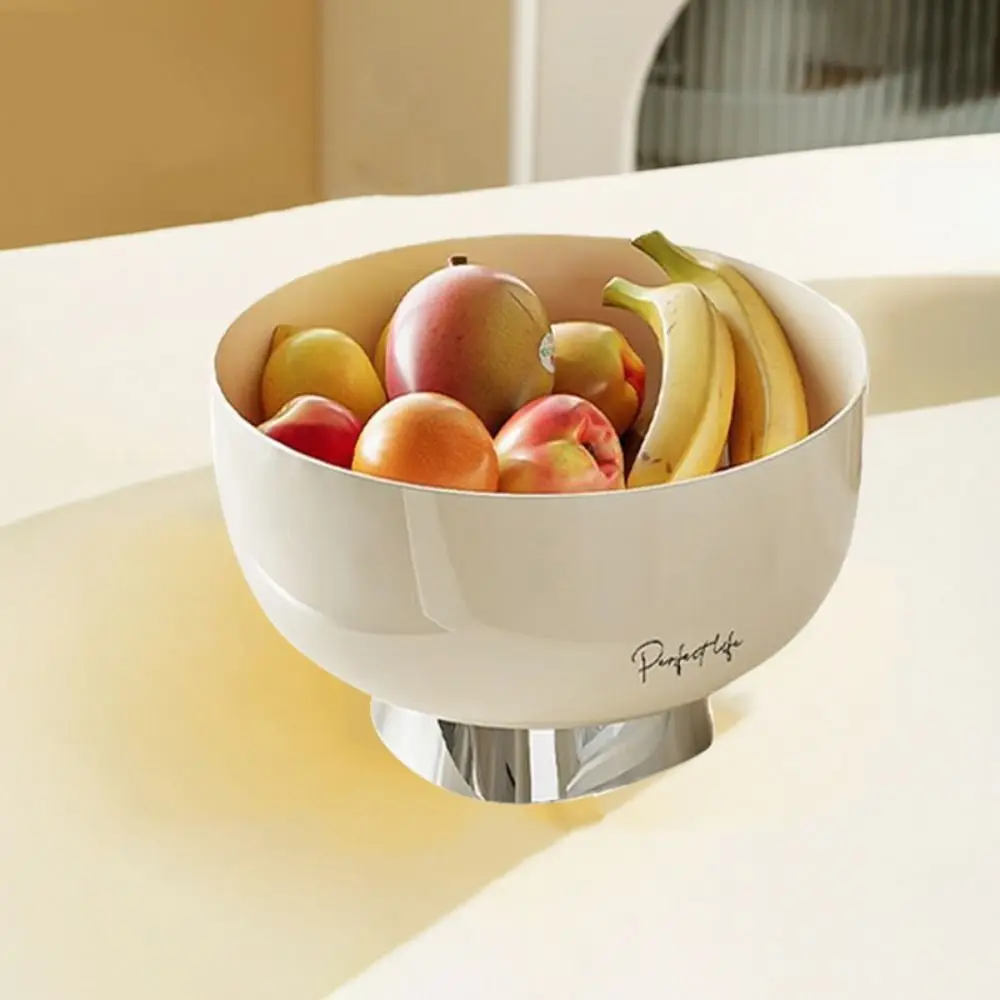 Практичный пластиковый поднос для фруктов бежевый съемный закусок большая