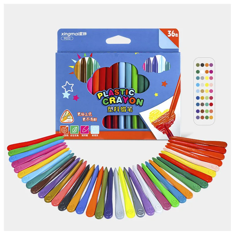 12/18 Colors Triangular Crayons Safe Non-toxic Triangular Co